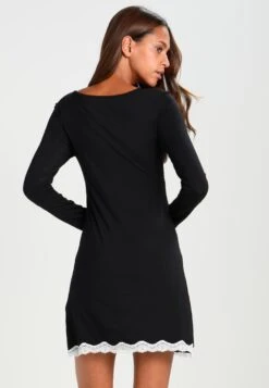 Anna Field HEIDI LONG SLEEVES VISCOSE NIGHTDRESS - Nachthemd - Black -Anna Field Verkäufe dbbb3ef60df3468092f7b21fde501e66